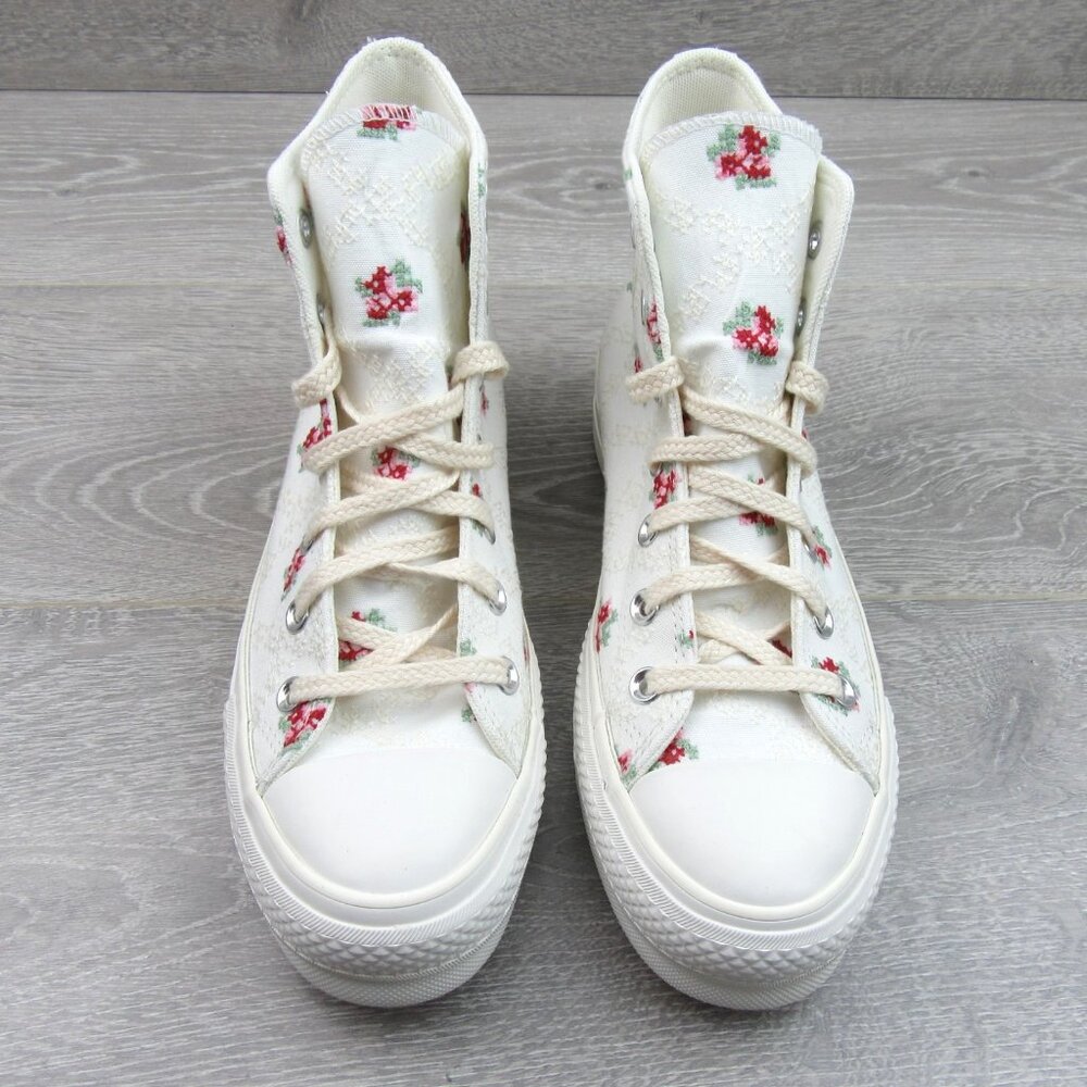 Converse Chuck Taylor Lift Platform Rose Cross Stitch Womens Size 8 NEW - Picture 6 of 15